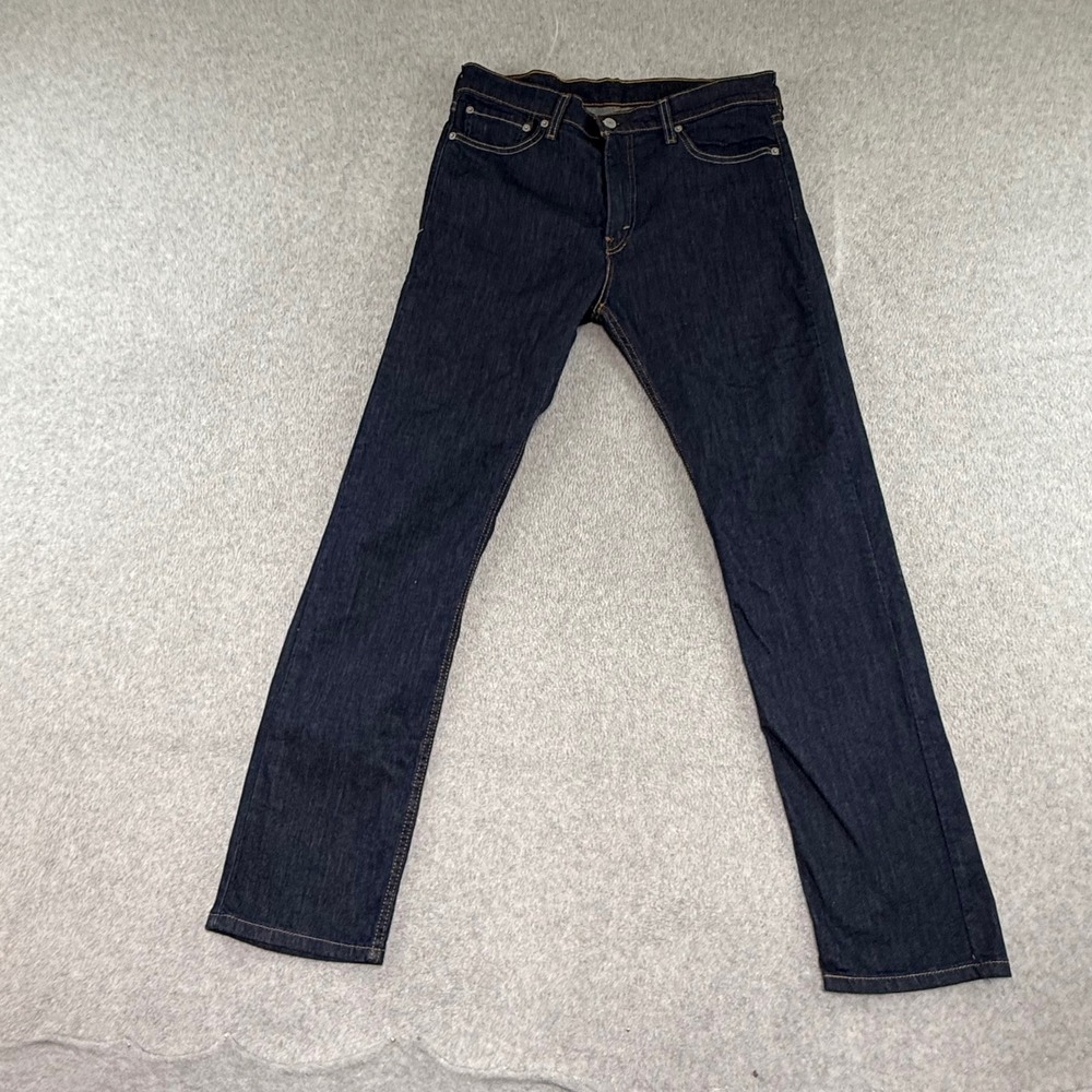 Levi's 513 Slim Straight Jeans Mens 32x32 Dark Wash Indigo Stretch Denim